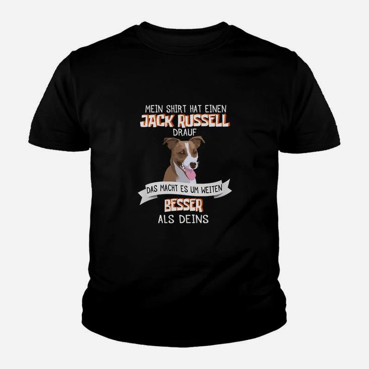 Jack Russell Schwarzes Kinder Tshirt mit Lustigem Spruch für Hundefreunde