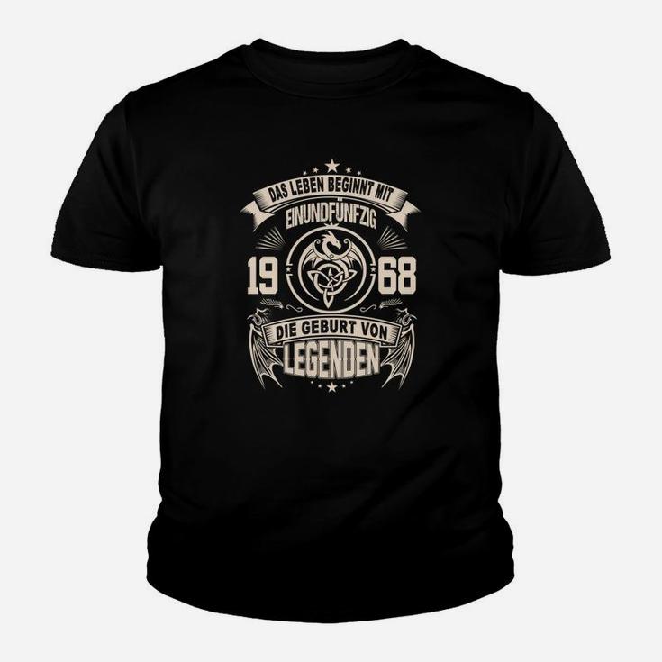 Jahrgang 1968 Legendengeburt Schwarz Kinder Tshirt für Herren