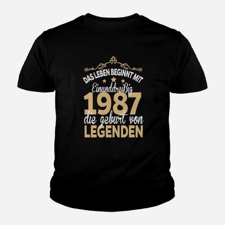 Jahrgang 1987 Legenden Kinder Tshirt, Retro Geburtstags-Kinder Tshirt für Männer