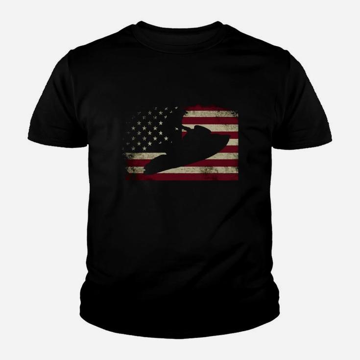 Jet Ski T Shirt Jet Skier Tee Jet Skiing T-shirt Usa Flag Kid T-Shirt