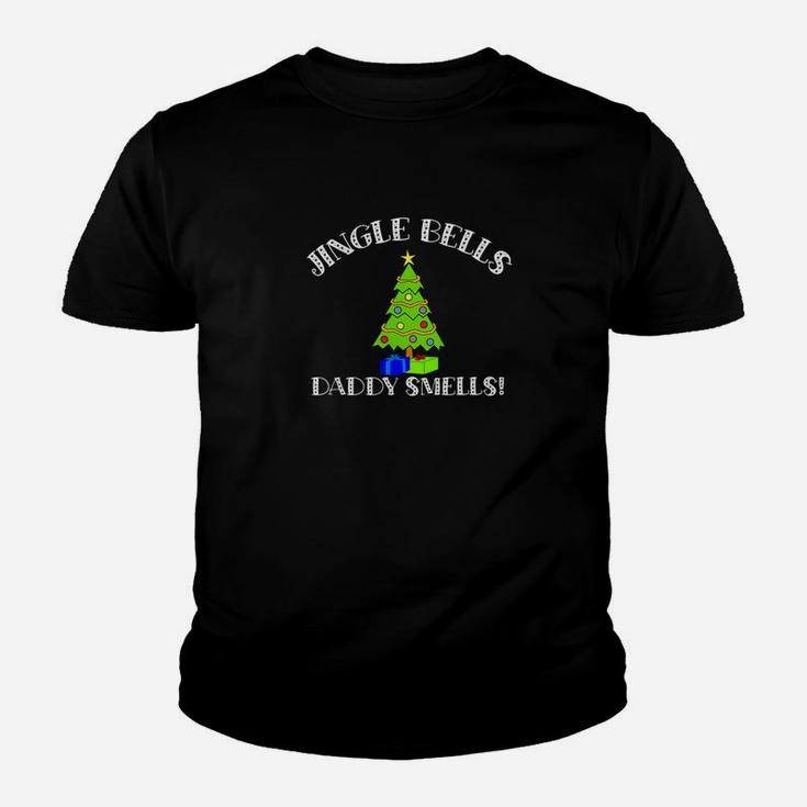 Jingle Bells Daddy Smells Funny Christmas Kid T-Shirt