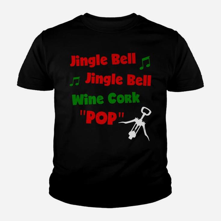 Jingle Bells Holiday Wine Drinking Funny Christmas Kid T-Shirt