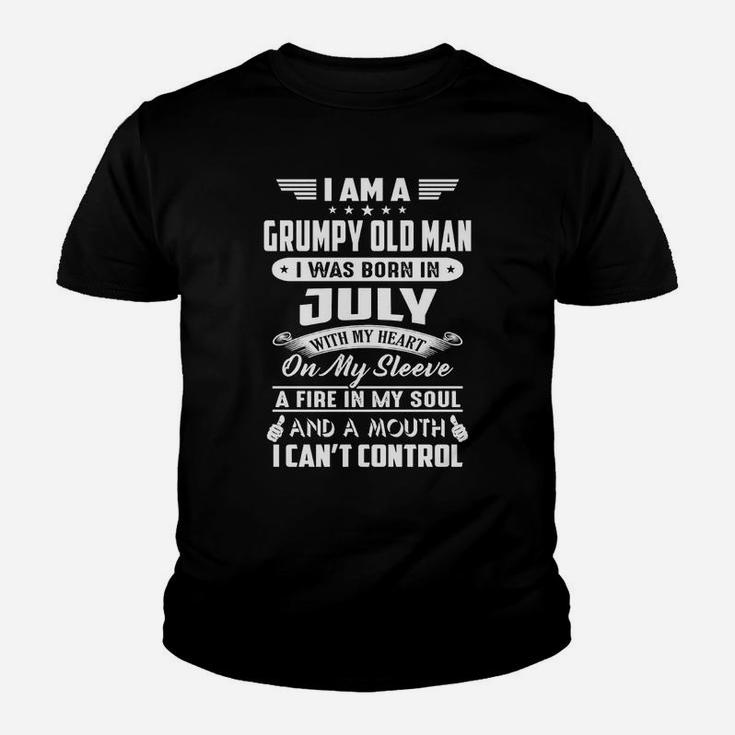 July I Am A Grumpy Old Man I Was Born In July Kid T-Shirt