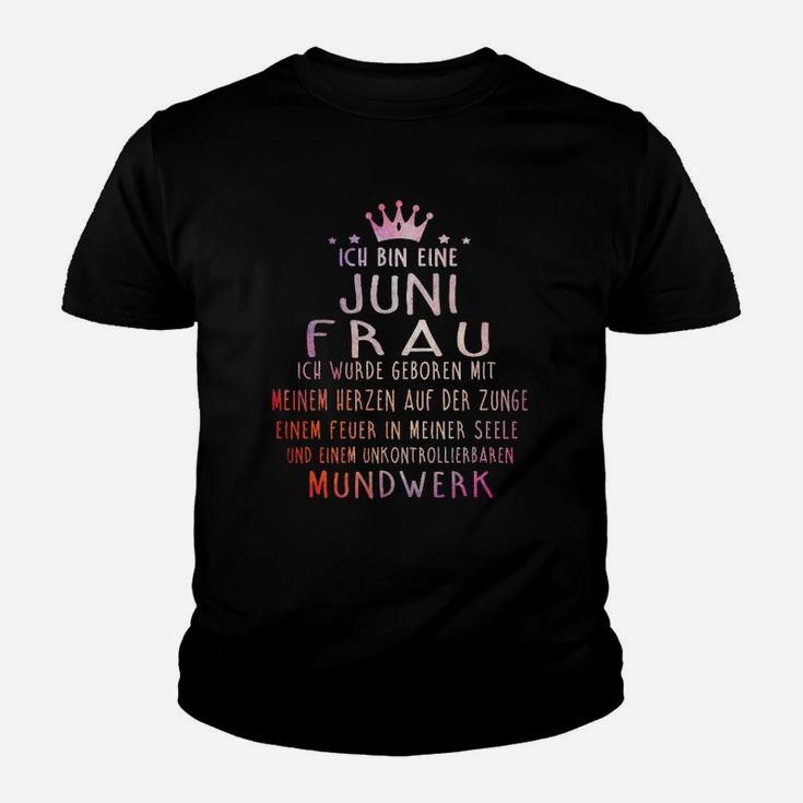 Juni Frau Krone Persönlichkeit Geburtstag Kinder Tshirt