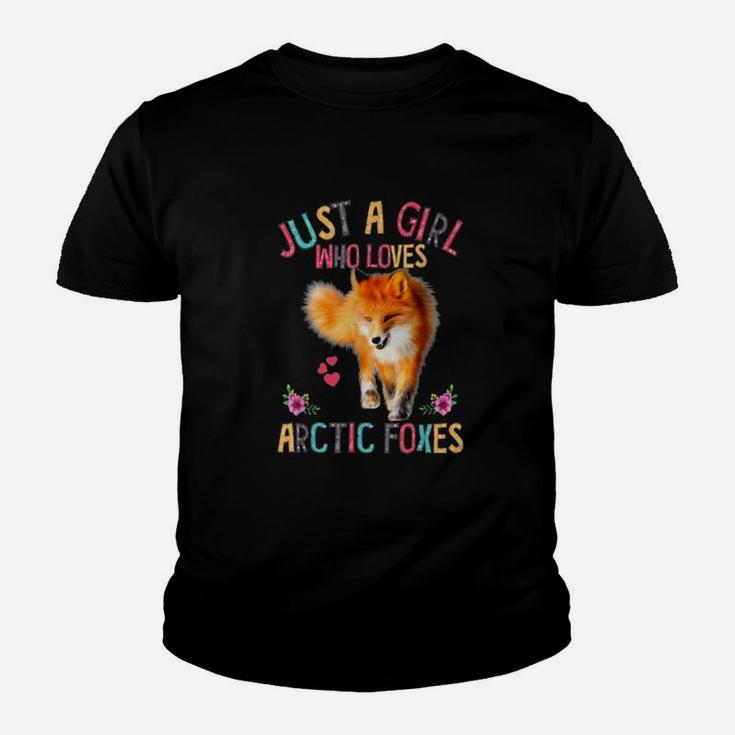 Just A Girl Who Loves Arctic Foxes Cute Fox Kid T-Shirt