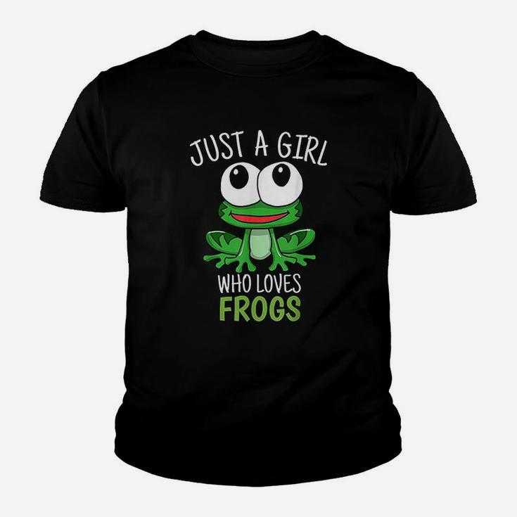 Just A Girl Who Loves Frog Cute Frog Girl Gift Kid T-Shirt