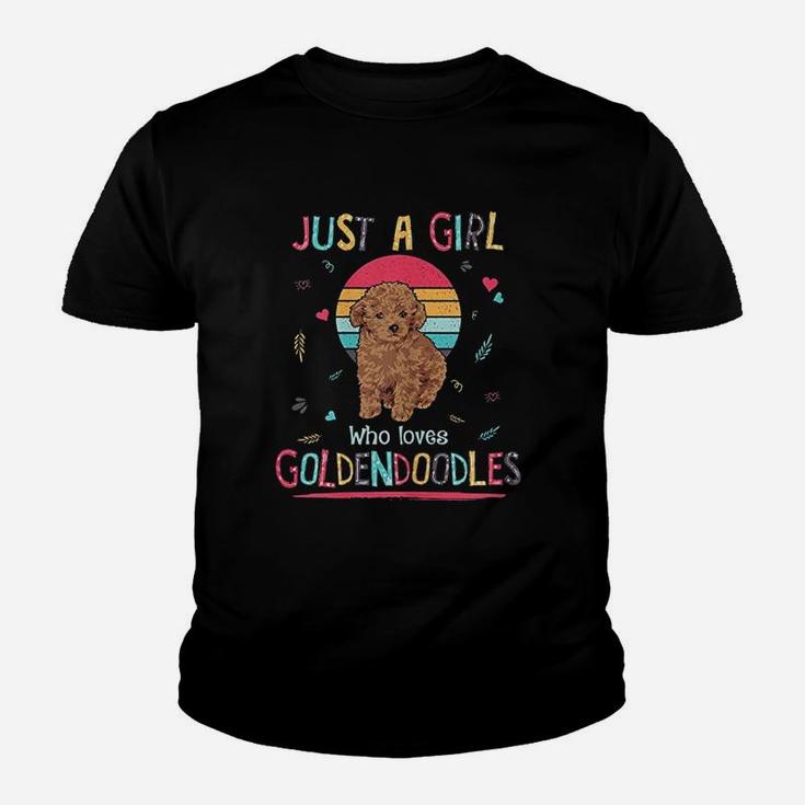 Just A Girl Who Loves Goldendoodles Cute Dog Lover Gifts Kid T-Shirt