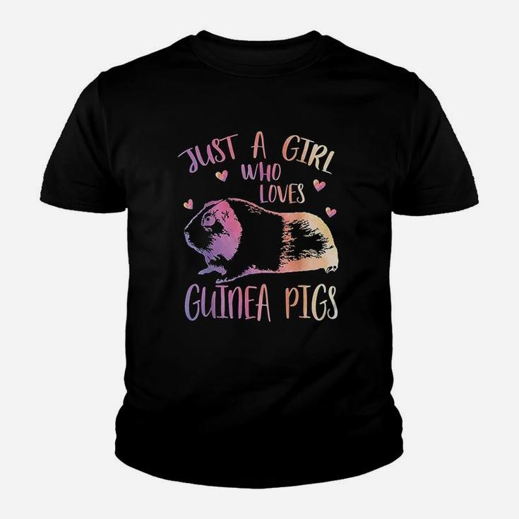 Just A Girl Who Loves Guinea Pigs Watercolor Pig Cute Gift Kid T-Shirt