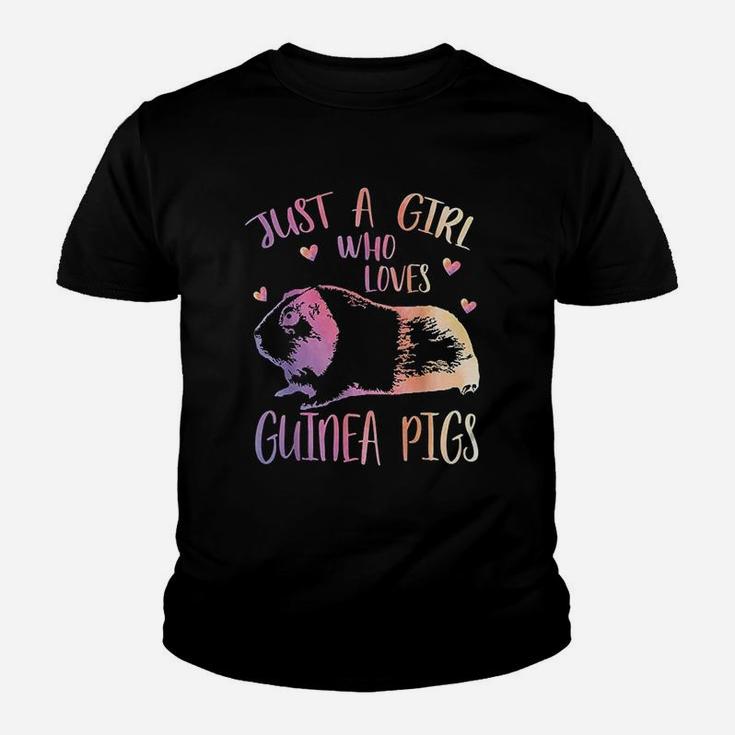 Just A Girl Who Loves Guinea Pigs Watercolor Pig Cute Gift Kid T-Shirt