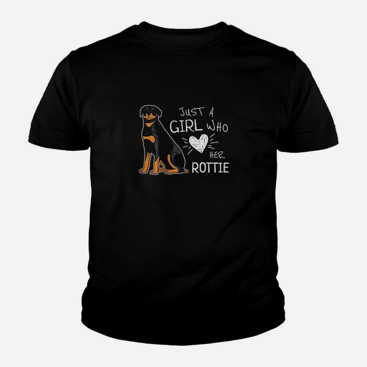 Just A Girl Who Loves Her Rottie Dog Kid T-Shirt
