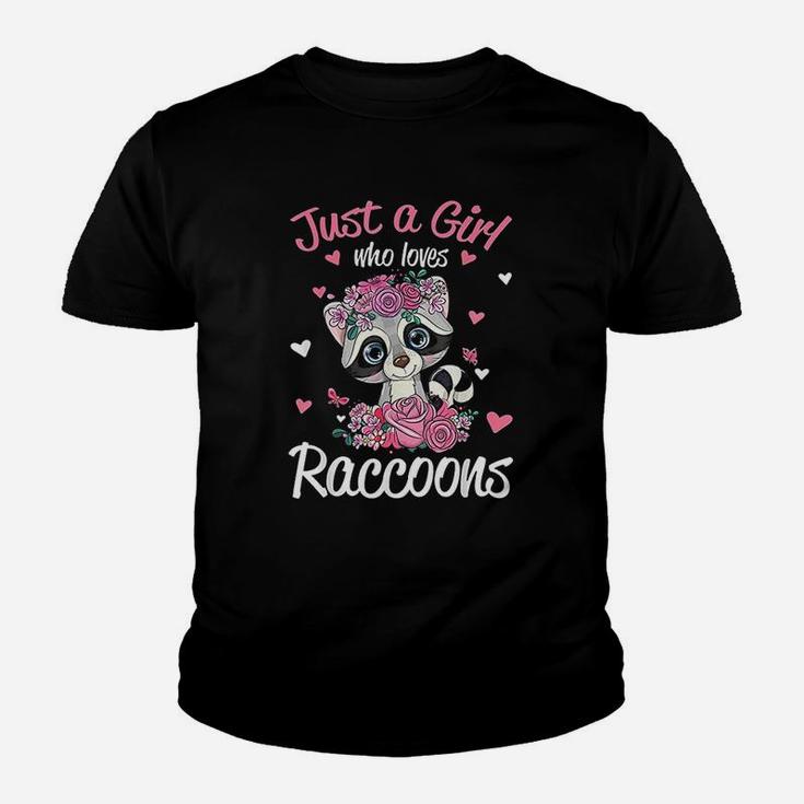 Just A Girl Who Loves Raccoons Gift For Raccoons Kid T-Shirt