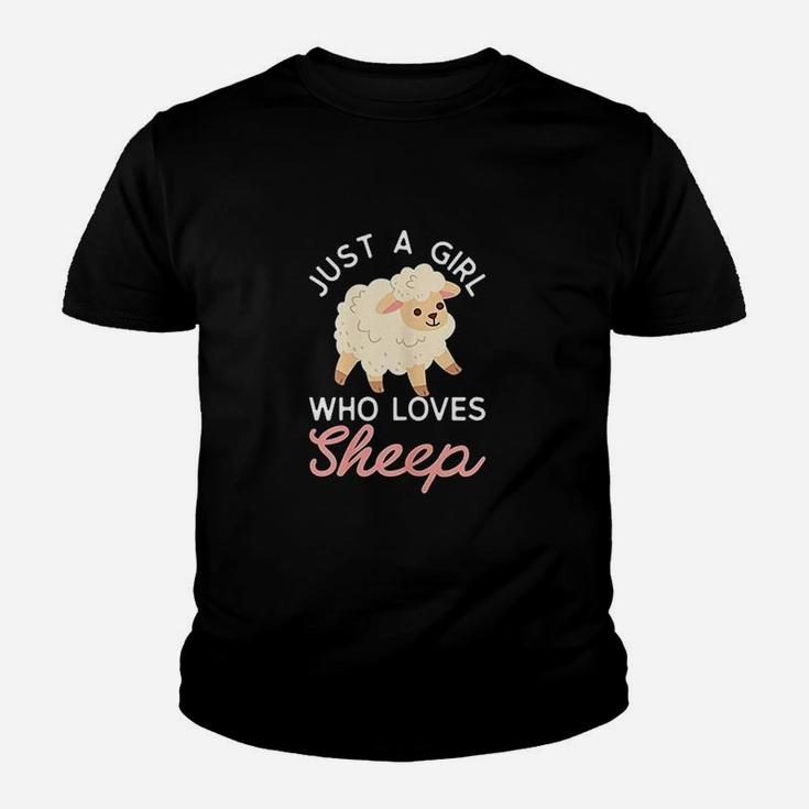 Just A Girl Who Loves Sheep Cute Sheep Design Kid T-Shirt