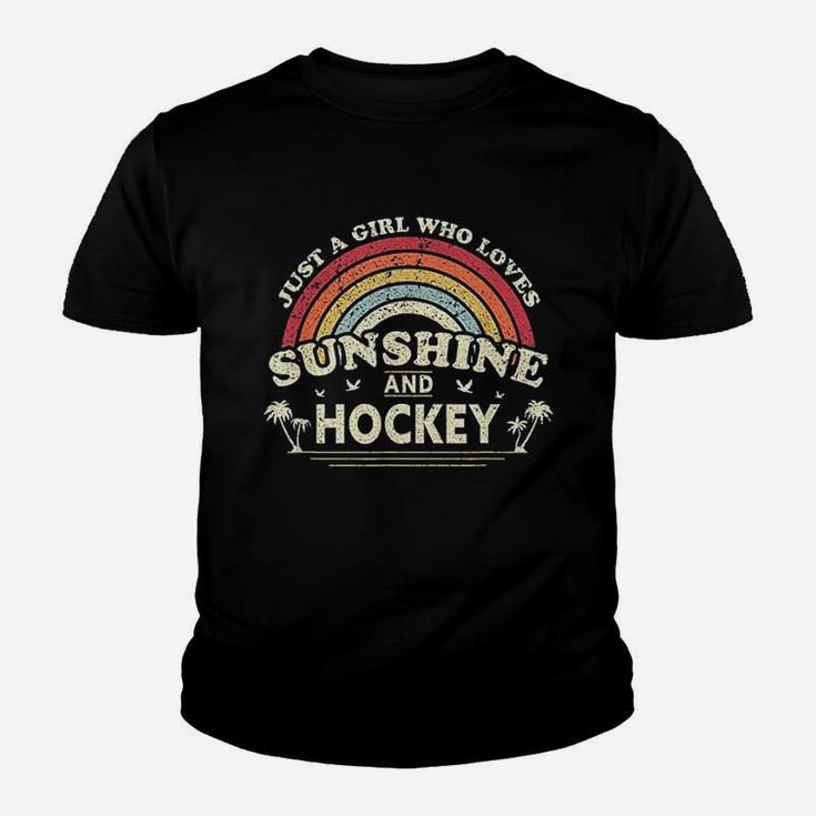 Just A Girl Who Loves Sunshine And Hockey Kid T-Shirt