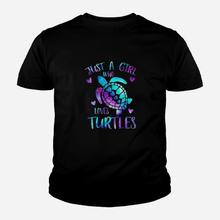 Just A Girl Who Loves Turtles Galaxy Space Kid T-Shirt