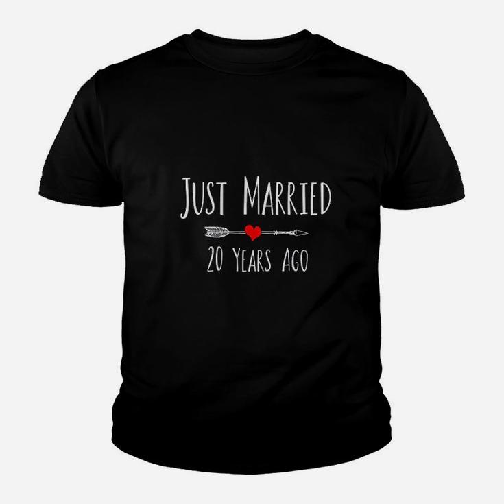 Just Married 20 Years Ago Anniversary Husband Wife Gift Kid T-Shirt
