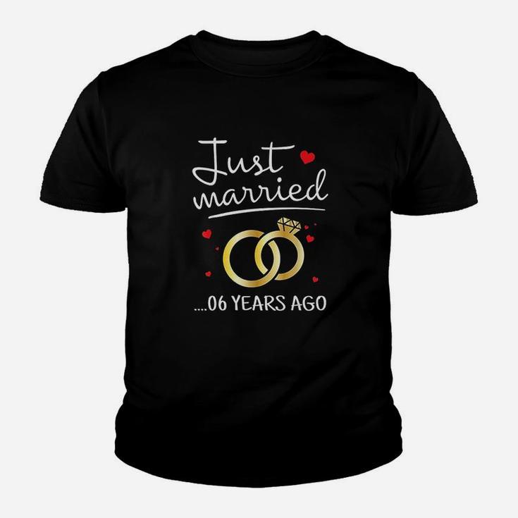 Just Married 6 Years Ago Funny Couple 6th Anniversary Gift Youth T-shirt