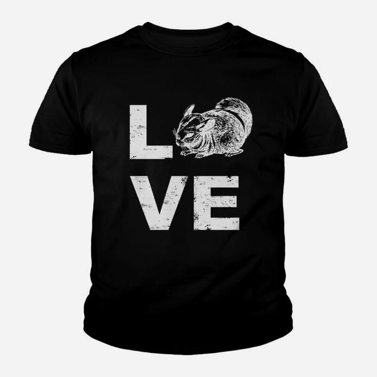 Katzenmotiv Herren Kinder Tshirt mit 'Love' Schriftzug, Schwarz