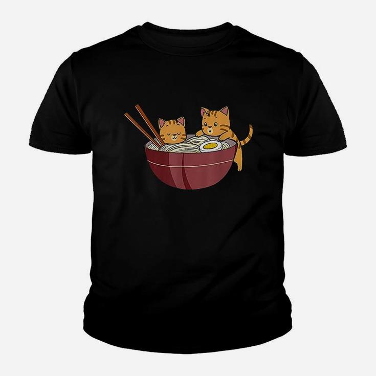 Kawaii Cat Ramen And Cats Anime Kitten Japanese Kid T-Shirt