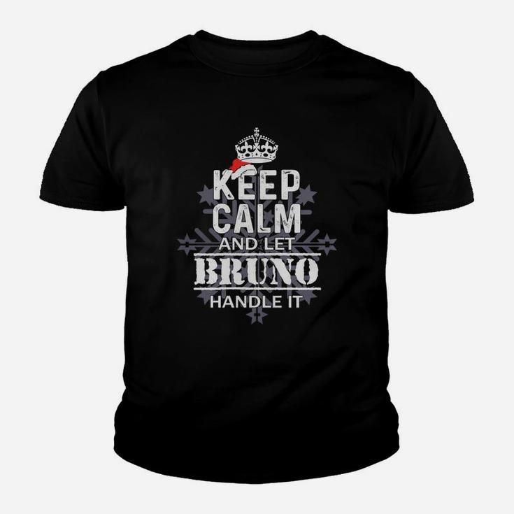 Keep Calm And Let Bruno Handle It Christmas Name Shirt Kid T-Shirt
