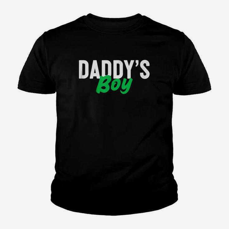 Kids Daddys Boy Green Text Kids Fathers Day Kid T-Shirt