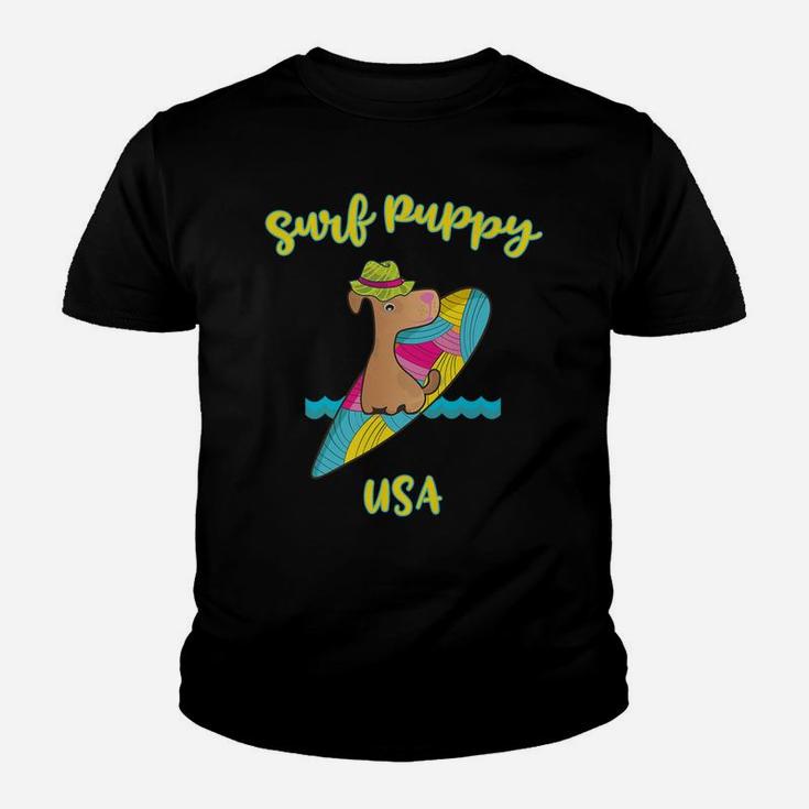 Kids Funny Surf Puppy For Kids Who Love Dogs Kid T-Shirt