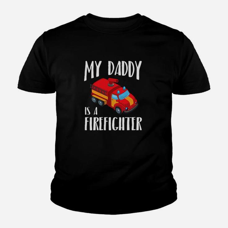 Kids My Daddy Is A Firefighter Shirt Funny Kids Firetruck Kid T-Shirt
