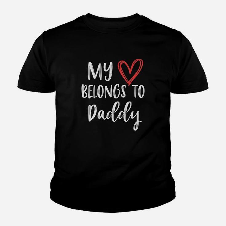 Kids My Heart Belongs To Daddy Kids Fathers Day Premium Kid T-Shirt