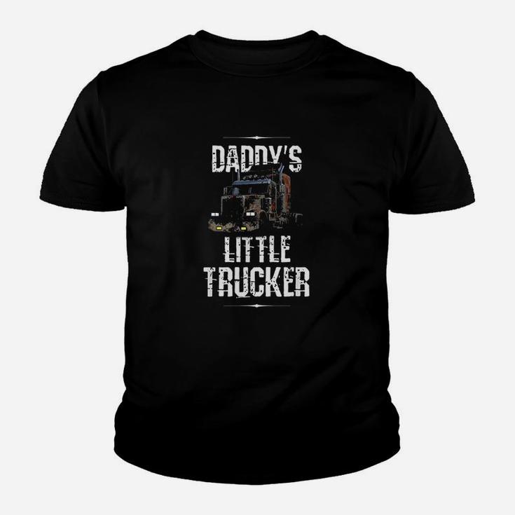 Kids Semi Truck Boys Gift Daddy Little Trucker Kid T-Shirt