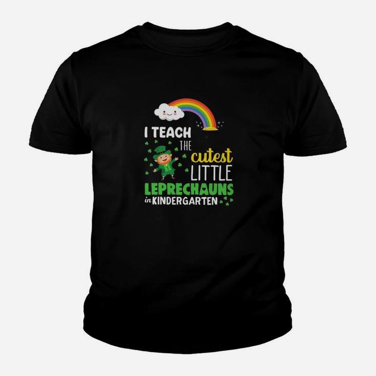 Kindergarten Teacher Patricks Day I Teach The Custest Leprechauns Kid T-Shirt