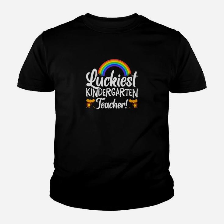 Kindergarten Teacher Patricks Day Luckiest Teacher Kid T-Shirt