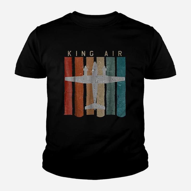 King Air Airplane Retro Vintage Airplane Pilot Kid T-Shirt
