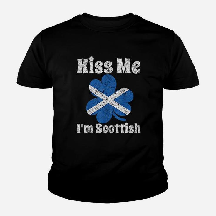 Kiss Me I Am Scottish Funny St Patricks Day Kid T-Shirt