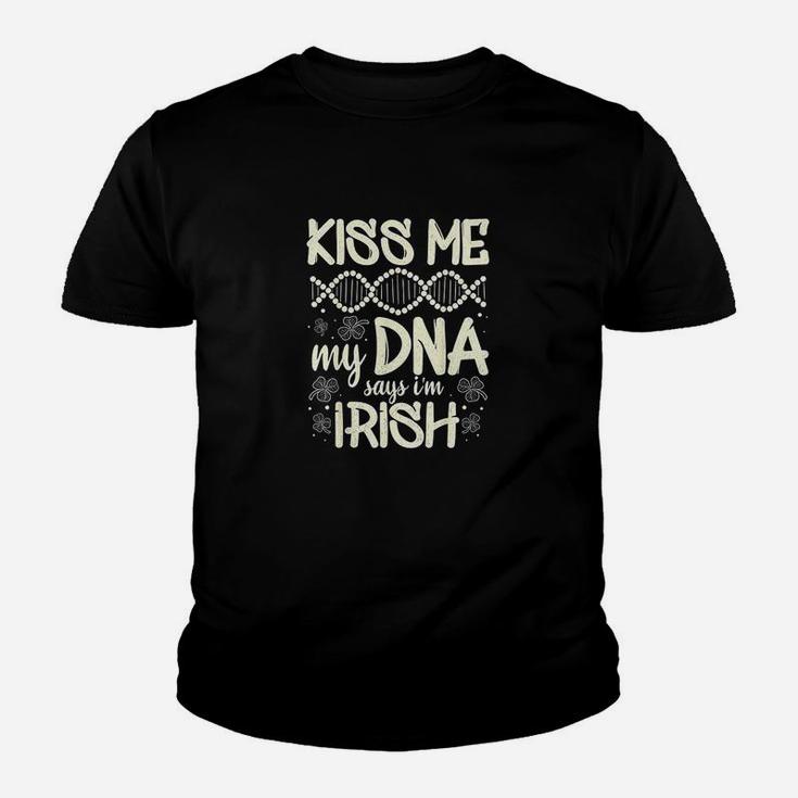 Kiss Me My Dna Says I'm Irish Funny St Patrick's Day Saying Kid T-Shirt