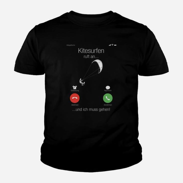 Kitesurfen Lustiges Kinder Tshirt Ich muss gehen Design für Wassersportler