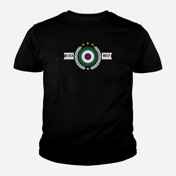 Kompass & Lorbeerkranz Schwarzes Kinder Tshirt, Navigations-Design Tee