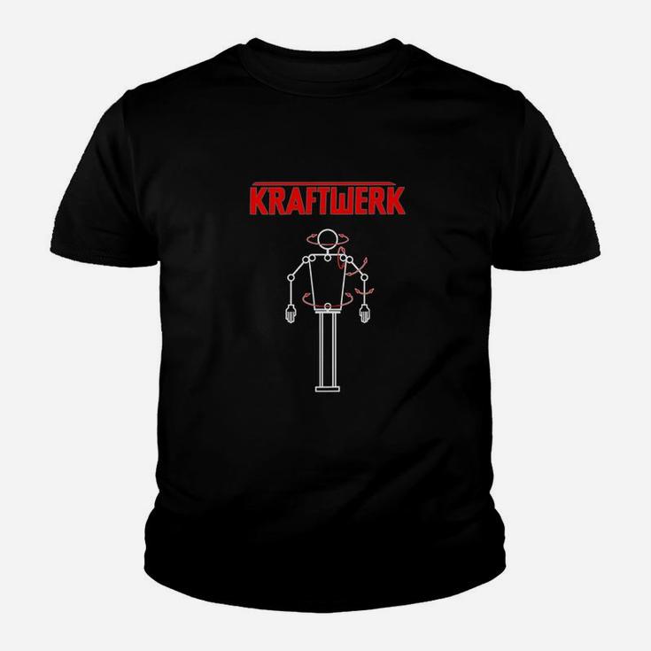 Kraftwerk Inspiriertes Roboter Design Kinder Tshirt Schwarz, Musik Fan Tee