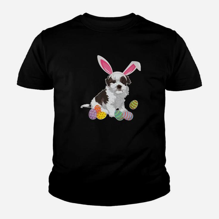 Kyileo Dog Bunny Rabbit Hat Playing Easter Eggs Happy Kid T-Shirt