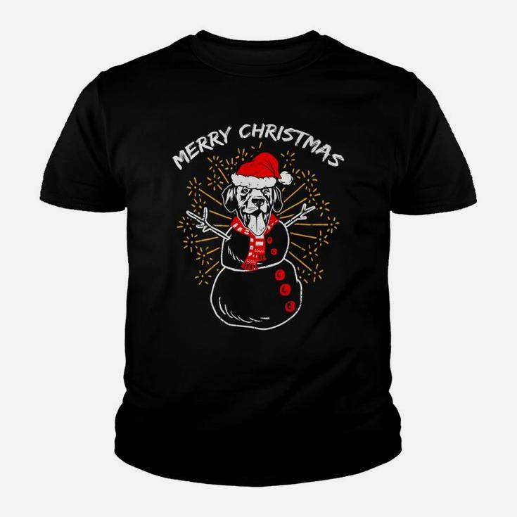 Lab Labrador Snowman Dog Funny Ugly Christmas Kid T-Shirt