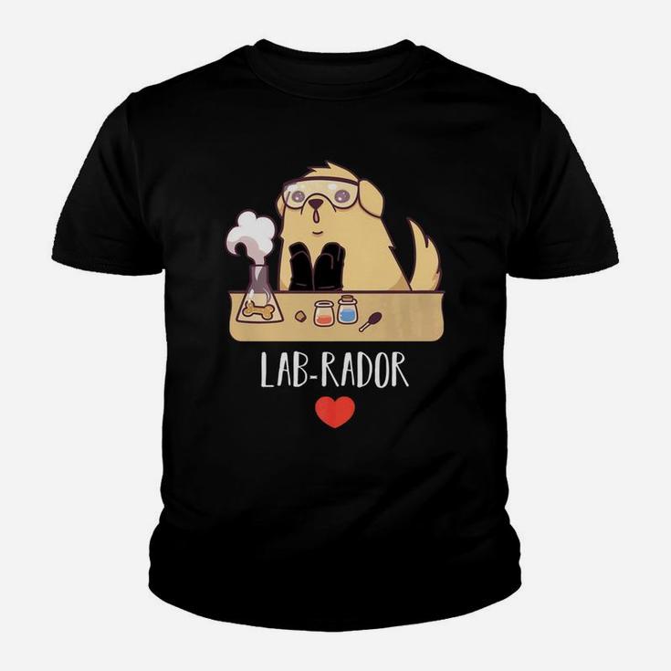 Labrador Labrador Retriever Dog Science Pun Funny Kid T-Shirt