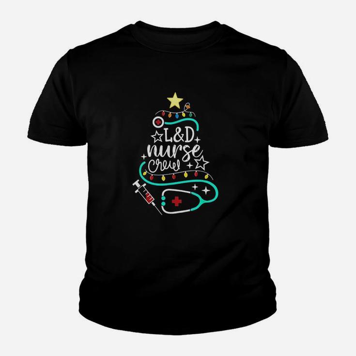 L&d Nurse Crew Merry Christmas Labor And Delivery Nursing Kid T-Shirt