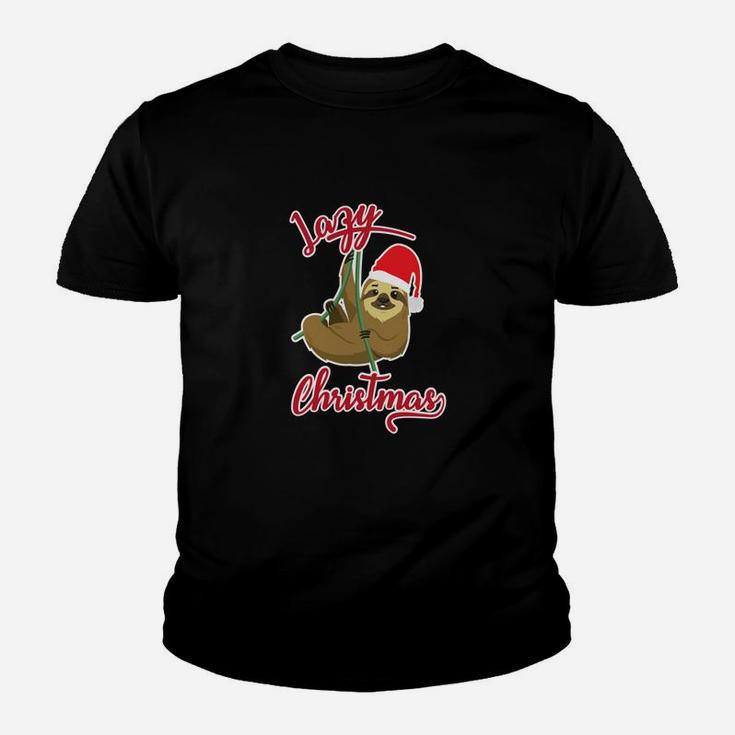 Lazy Christmas Sloth Funny Holiday Gift Season Humor 1 Kid T-Shirt