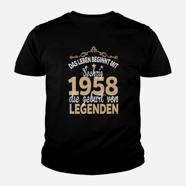 Leben Beginnt mit 60 Kinder Tshirt, 1958 Legenden Geburtstag Tee