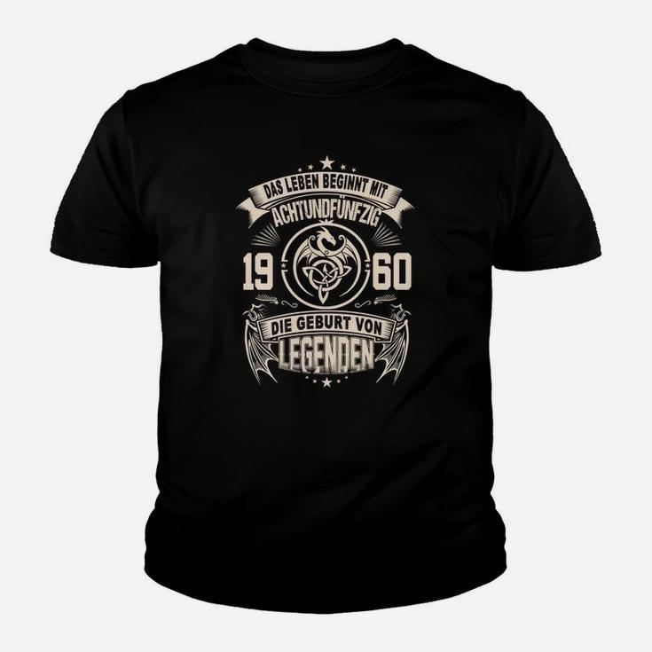 Legenden 1960 Schwarzes Kinder Tshirt, Vintage Geburtstagsspruch