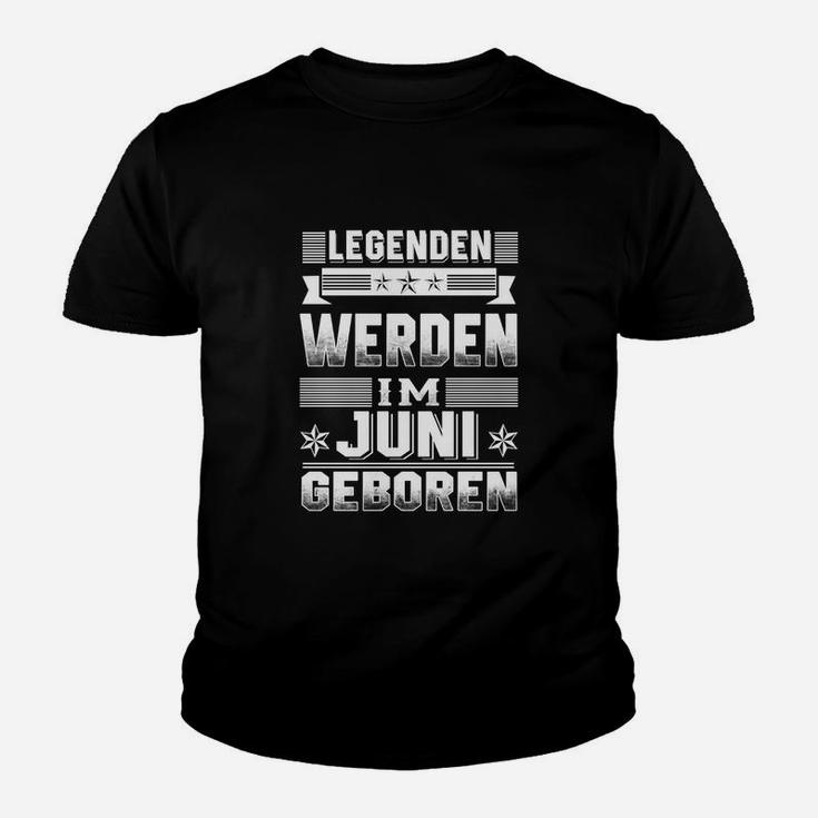 Legenden Geboren Juni Schwarzes Kinder Tshirt, Geburtstags-Design