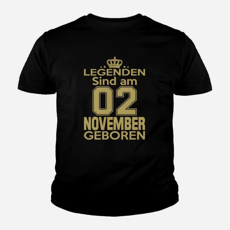 Legenden Sind Am 02 November Geboren Kinder T-Shirt