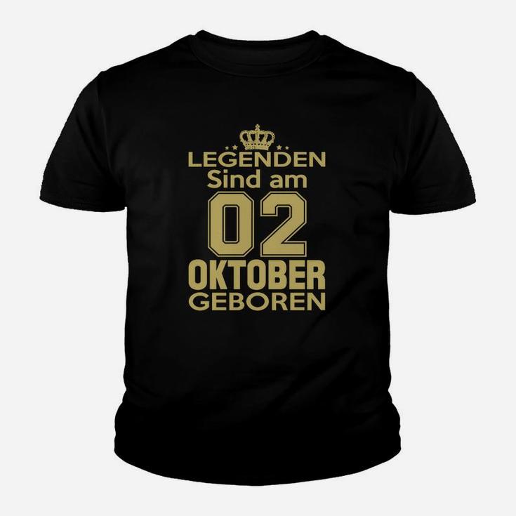 Legenden Sind Am 02 Oktober Geboren Kinder T-Shirt