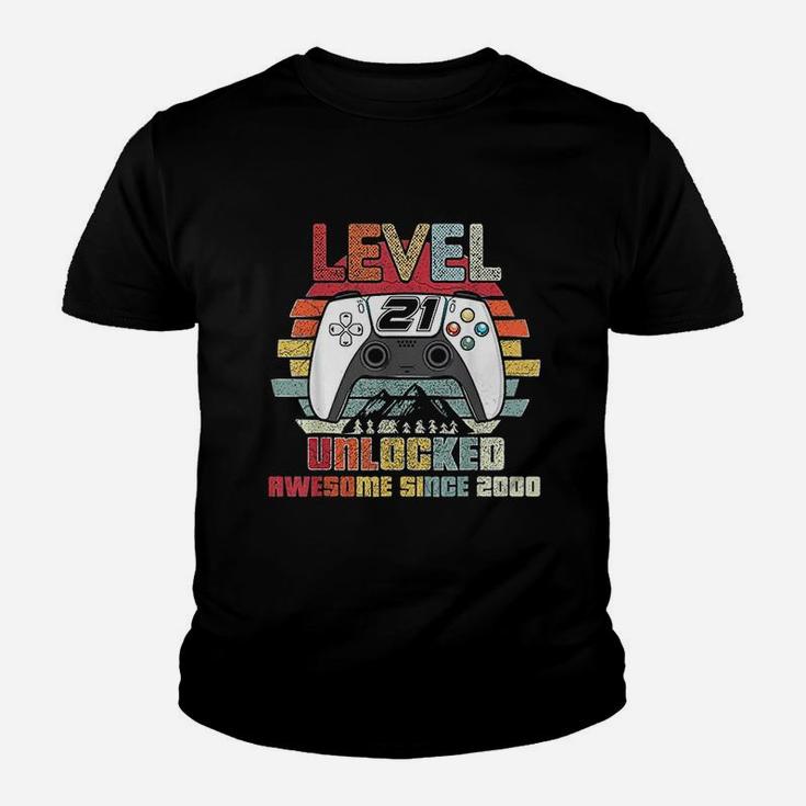 Level 21 Unlocked Video Gamer 21 Years Old Kid T-Shirt
