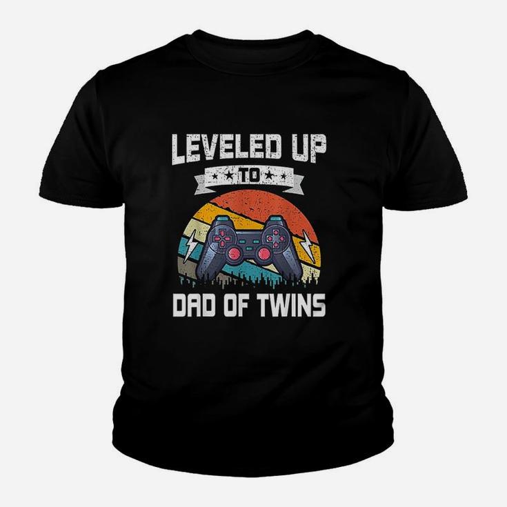 Leveled Up To Dad Of Twins Funny Video Gamer Fathers Day Kid T-Shirt