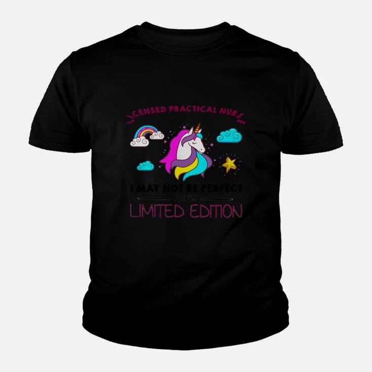 Licensed Practical Nurse I May Not Be Perfect But I Am Unique Funny Unicorn Job Title Kid T-Shirt