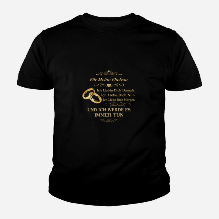 Liebeserklärung Schwarzes Kinder Tshirt, Goldenes Herz-Design